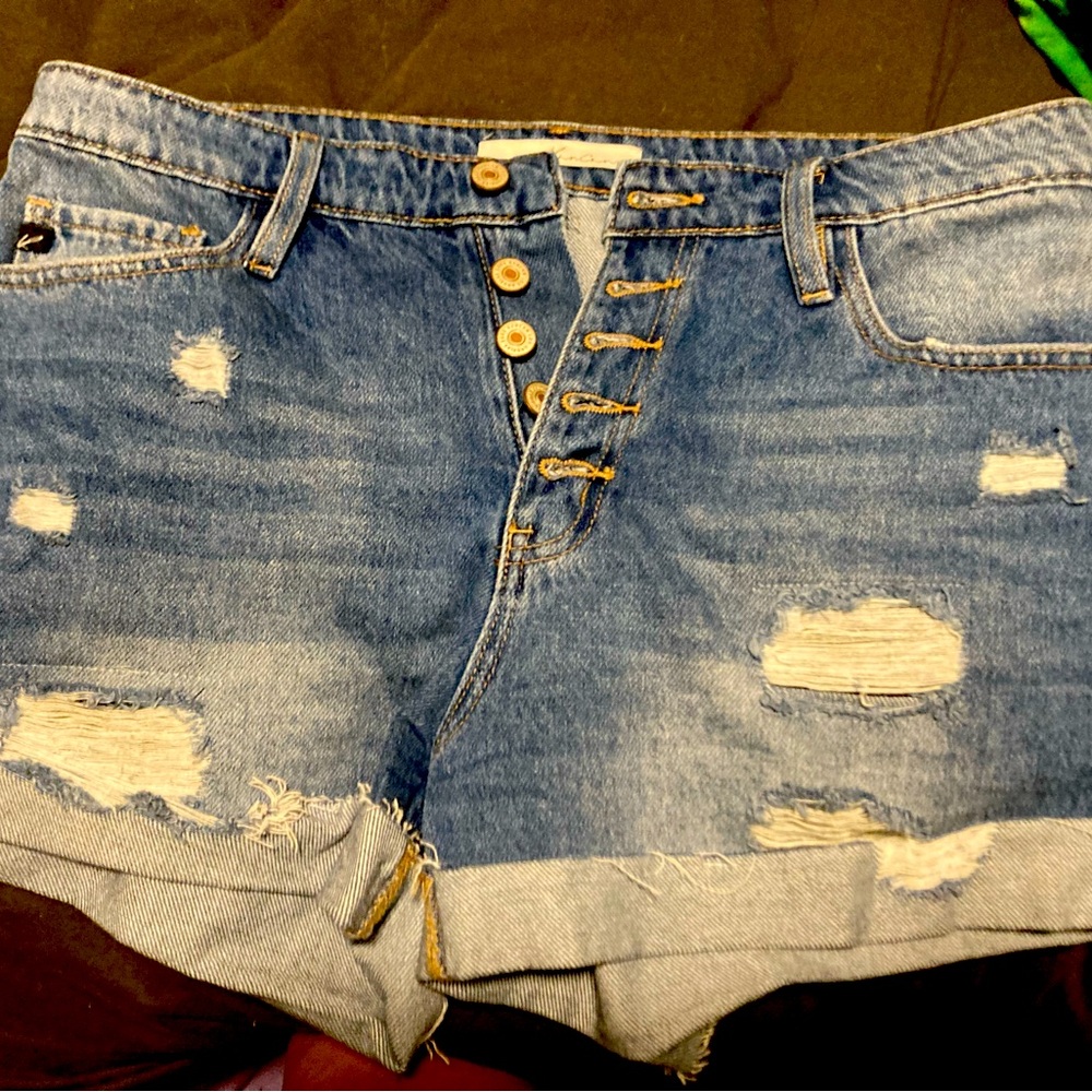 Jean high waist shorts multiple buttons curvy Kanu brand size 10/31